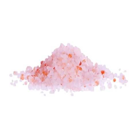 Fine pink Himalayan edible salt crystals