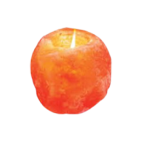 Round Himalayan salt candle holder