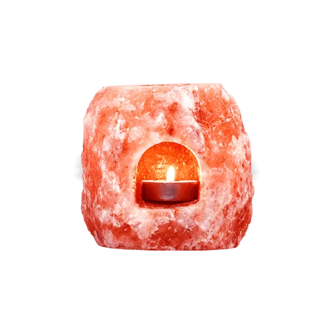 Himalayan salt aromatherapy lamp with candle inside