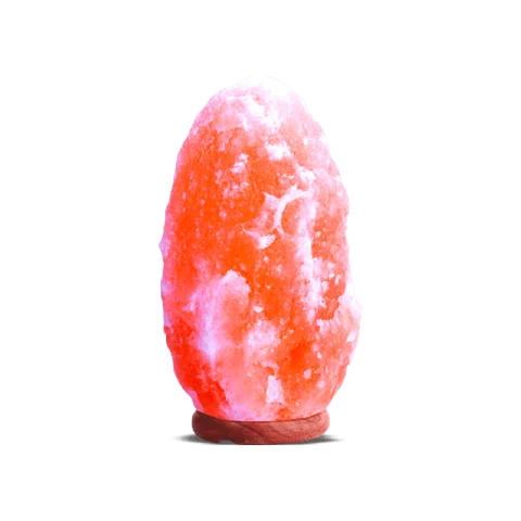 Natural Himalayan salt lamp glowing warmly